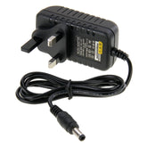 Adaptador de corriente con enchufe británico de CA 100-240 V a CC 12 V 1 A, puntas: 5,5 x 2,1 mm, longitud del cable: aproximadamente 90 cm, CC 12 V 1 A, enchufe británico